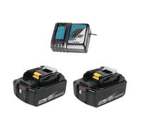 Compatibile Con Makita, Batteria Al Litio BL1860 DDF487 Da 18 V | Batteria BL1830B BL1850B BL1850 BL1840 BL1815 Sostituzione 6.0AH 9.0AH(2PCS 5Ah-Charger- EU)