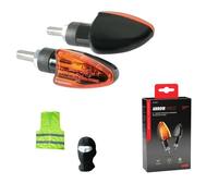 COMPATIBILE CON MALAGUTI X3M ENDURO 125 FRECCE A LAMPADINA PER MOTO CON LENTE ARANCIO LUCE ARANCIONE FRECCIA OMOLOGATA: E 12V 21W INDICATORI DIREZIONE NERO