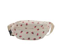 Compatibile con marsupio in velluto a coste fragole tasca sul petto borsa sportiva da viaggio scozzese pancia(White)