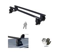 COMPATIBILE CON MITSUBISHI L200 / Triton IV 4 porte anno 2008 con tetto liscio FIX026G BARRE PORTABAGAGLI PORTAPACCHI MENABÒ 130CM ACCIAIO NERO BARRA+KIT MONTAGGIO+SERRATURA E CHIAVI