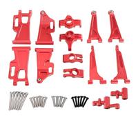 Compatibile Con MJX 14210 14209 H14BM 1/14 RC Parti Di Automobili Tazza Dello Sterzo In Metallo Braccio Inferiore Superiore Set Ammortizzatore Torre Staffa Corpo Post RC Parti Auto(Red)
