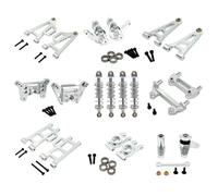 Compatibile Con MJX Per Hyper GO 14207 14208 1/14 RC Auto Parti Upgrade Anteriore Posteriore Braccio Inferiore Superiore Coppa Cuscinetto OP Accessori Kit RC Parti Auto(Silver)