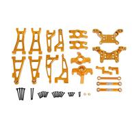 Compatibile Con MJX Per Hyper Go 14301 14302 1/14 Auto Radiocomandata Upgrade Parti Metallo Sterzo Assemblaggio Mozzi Posteriori RC Parti Auto(Yellow)