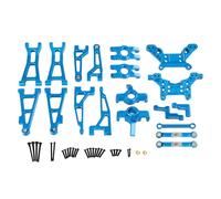 Compatibile Con MJX Per Hyper Go 14301 14302 1/14 Auto Radiocomandata Upgrade Parti Metallo Sterzo Assemblaggio Mozzi Posteriori RC Parti Auto(Blue)