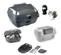 COMPATIBILE CON MOTO GUZZI CALIFORNIA 1000 SPECIAL SPORT BAULETTO VALIGIA B45+ BAULE MONOLOCK 45 LITRI NERO IN DOTAZIONE PIASTRA+RETE+SCHIENALE+KIT MONTAGGIO PER MOTO SCOOTER H335XL550XP455MM