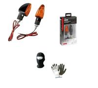 COMPATIBILE CON MOTO MORINI CORSARO 1200 COPPIA DI FRECCE A LED PER MOTO OMOLOGATE LAMPA INDICATORE DI DIREZIONE 12V NERA CON LENTI ARANCIO