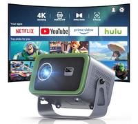 [Compatibile con Netflix e Dolby Audio] Proiettore intelligente TMY con WiFi e Bluetooth, vero supporto 4K per esterni, Keystone automatico e supporto girevole a 360°, proiettore portatile per interni