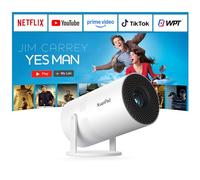 [Compatibile con Netflix & Electric Focus] XuanPad Mini Biancaneve Smart Projector Supporto 4K, WiFi e Bluetooth, correzione trapezoidale automatica, supporto regolabile a 210°, antipolvere