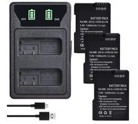 Compatibile con Nikon EN-EL14 Batteria 4 pezzi con LED Caricabatterie USB doppio for D3100 D5200 DF P7000 P7100 P7200 P7700 P7800(3Pcs set)