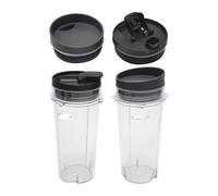 Compatibile con Ninja, Y48A 2Pz 16OZ Tazza 4 Coperchi BL660BL770 Frullatore | 2 tazze da 16 OZ, 4 coperchi inclusi, sostituzione BL660 BL770 BL740 QB3000 BL810, accessorio da cucina, durevole