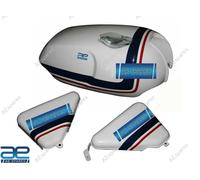 Compatibile Con Norton Commando Roadster 750 Bianco Serbatoio + Cap Laterale Aes