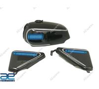 Compatibile Con Norton Commando Roadster 750 Nero Serbatoio + Lato Pannello Aes