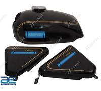 Compatibile Con Norton Commando Roadster 850 Nero Serbatoio + Lato Pannello Aes