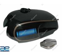 Compatibile Con Norton Roadster Commando Serbatoio Benzina Nero con Tappo