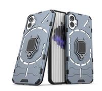 Compatibile con Nothing Phone 1 Cover, Custodia Armor Anello Cavalletto (Funziona con il Supporto Magnetico per Auto) Case Paraurti (Blu Navy)