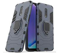 Compatibile con OnePlus 7, OnePlus 6T Cover, Custodia Armor Anello Cavalletto (Funziona con il Supporto Magnetico per Auto) Case Paraurti per OnePlus 7, OnePlus 6T (Blu Navy)