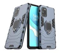 Compatibile con OnePlus 8T Cover, Custodia Armor Anello Cavalletto (Funziona con il Supporto Magnetico per Auto) Case Paraurti (Blu Navy)