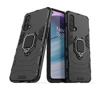 Compatibile con OnePlus Nord CE 5G, OnePlus Nord Core Edition 5G Cover, Custodia Armor Anello Cavalletto (Funziona con il Supporto Magnetico per Auto) Case Paraurti (Nero)