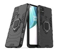 Compatibile con OnePlus Nord N10 5G Cover, Custodia Armor Anello Cavalletto (Funziona con il Supporto Magnetico per Auto) Case Paraurti (Nero)
