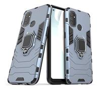 Compatibile con OnePlus Nord N100 Cover, Custodia Armor Anello Cavalletto (Funziona con il Supporto Magnetico per Auto) Case Paraurti (Blu Navy)