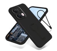 Compatibile con OPPO Reno 13 Pro 5G con supporto ad anello, in silicone per OPPO Reno13 Pro 5G con corda a 360 gradi custodie per evitare la perdita antiurto Case (nero)