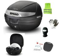 COMPATIBILE CON P IAGGIO CARNABY 300 VALIGIA BAULETTO SH29 SHAD DA 29 LITRI BAULE PER 1 CASCO INTEGRALE+CHIUSURA LOCK SYSTEM+PIASTRA PORTAPACCHI+KIT MONTAGGIO 30X40X38CM