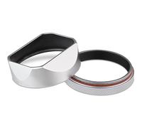 Compatibile con paraluce in metallo quadrato argento Fujifilm con anello adattatore da 49 mm for X100VI X100V(Silver Hood)