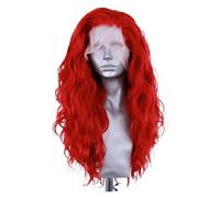 Compatibile con parrucca azzurra parrucche sintetiche anteriori in pizzo libere lunghe ricce sciolte for capelli senza colla(113)