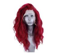 Compatibile con parrucca azzurra parrucche sintetiche anteriori in pizzo libere lunghe ricce sciolte for capelli senza colla(118)