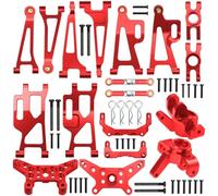 Compatibile Con Parti Di Aggiornamento Universali Per Auto RC Accessori In Metallo Per Corpo Asta Mozzo Sterzo Supporto Per Torre Ammortizzatore Braccio Oscillante RC Parti Auto(Red)