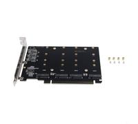 Compatibile con Pcie 4.0 5.0 X16 Interfaccia 4 Porte Nvme M.2 Scheda Adattatore Ssd Con Luci di Stato Led E Dc Per Chip Di Alimentazione Per Affidabile Espansione Di Memoria Multi Drive In Gaming Pc O