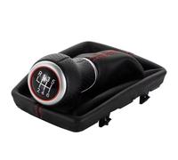 Compatibile con Per A4 Per S4 Per B8 2007 2008 2009 2010 2011 2012 2013 2014 2015 Pomello del cambio per auto con cuffia Copri cuffia Maniglia leva Testa Pomello Cambio(Red,6Speed)