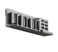 Compatibile con Philips, compatibile con Oral-B, portaspazzolino e portabicchieri multifunzione a parete, senza trapano, organizer da bagno in lega di alluminio