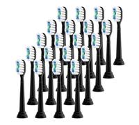 ，Compatibile con Philips, Testine di ricambio for spazzolino elettrico, testina Diamond Clean for 4100 5300 6500(Black-20 Pcs)