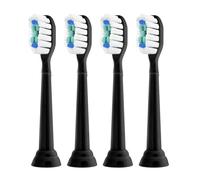 ，Compatibile con Philips, Testine di ricambio for spazzolino elettrico, testina Diamond Clean for 4100 5300 6500(Black-4 Pcs)