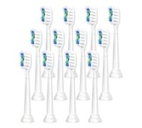 ，Compatibile con Philips, Testine di ricambio for spazzolino elettrico, testina Diamond Clean for spazzolino Sonicare 4100 5100 6100(White-12 Pcs)
