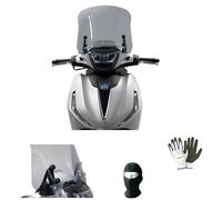 COMPATIBILE CON PIAGGIO BEVERLY 300 400 HPE 21 IN POI CUPOLINO PARABREZZA SPOILER BASSO FUME' SCURO IN PMMA,CON ATTACCHI MONTAGGIO NERI ANTI CORROSIVO,PROTEZIONE ARIA E PIOGGIA AIR FLOW 500X350X3MM