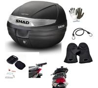 COMPATIBILE CON PIAGGIO BEVERLY 350 SPORT TOURING BAULETTO SHAD SH29 VALIGIA DA 29 LITRI 30X40X38CM BAULE PER 1 CASCO INTEGRALE+CHIUSURA LOCK SYSTEM+PIASTRA PORTAPACCHI+KIT MONTAGGIO