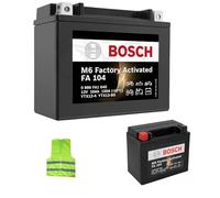 COMPATIBILE CON PIAGGIO Vespa GTS SUPER HPE 4T 4V IE ABS 300 per anno 2020 al 2022 BATTERIA YTX12-BS BOSCH FA104 YTX12-4 FORNITA CARICA E PRONTA PER L'USO BATTERIE 10AH AMPERE 12 VOLT 150X87X130MM