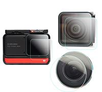 Compatibile con protezione dello schermo in vetro per Insta360 ONE R Twin Edition LCD della fotocamera + obiettivo grandangolare 4K + obiettivo da 1 pollice [2 + 2 + 2Pack], vetro temperato