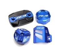 Compatibile con R3 YZF-R3 YZFR3 2015-2024 Motocicletta Anteriore Posteriore Tappo Serbatoio Fluido Freno Cilindro Protezione Coperchio Tappo Riempimento Olio R3(A-Blue)