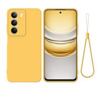 Compatibile con Realme C75 5G/C73, Realme C75 5G/C73 custodia in gel di silicone liquido con fodera in morbida microfibra guscio protettivo (Giallo)
