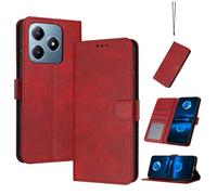 Compatibile con Realme Note 60 Custodia protettiva,Compatibile con Realme C63 4G / C61 4G RMX3939 Custodia in Pelle Case Cover Red