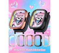 Compatibile con Redmi Watch 5 Active Custodia Bling Diamante PC Bumper Copertura Protettiva Uomo Donna Custodie Cristallo Brillante Strass Accessori Smartwatch Redmi Guarda 5 AttivoPC