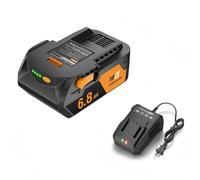 Compatibile con RIDGID 18V Batteria e Caricabatterie Set Compatible con AEG L1850R R840087 Li-ion Batteria 6.8Ah 18 Volt Utensili Elettrici Kit Carica(1pc 1charger)