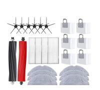 Compatibile con Roborock S8 S8 Pro Ultra S8+ Accessori mocio Sacchetti for aspirapolvere Spazzola laterale Filtro Robot sostituibile Ricambi for aspirapolvere(Black)