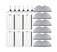 Compatibile con robot aspirapolvere modello E5 e C108, 6 spazzole laterali, 2 filtri HEPA, 5 panni for mocio, kit completo di parti di ricambio e accessori(12)