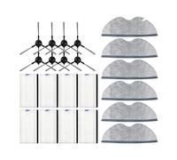 Compatibile con robot aspirapolvere modello E5 e C108, 6 spazzole laterali, 2 filtri HEPA, 5 panni for mocio, kit completo di parti di ricambio e accessori(13)