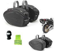 COMPATIBILE CON ROYAL ENFIELD BULLET 500 SIXTY 5 BORSE LATERALI 30 LT 2 VALIGIE PER MOTO SCOOTER 470X180A280X290MM MAX5KG BORSONI ATTACCO CON CINGHIE E CHIUSURA A STRAPPO