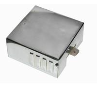 Compatibile Con Royal Enfield Copribatteria 8 Volt In Acciaio Cromato